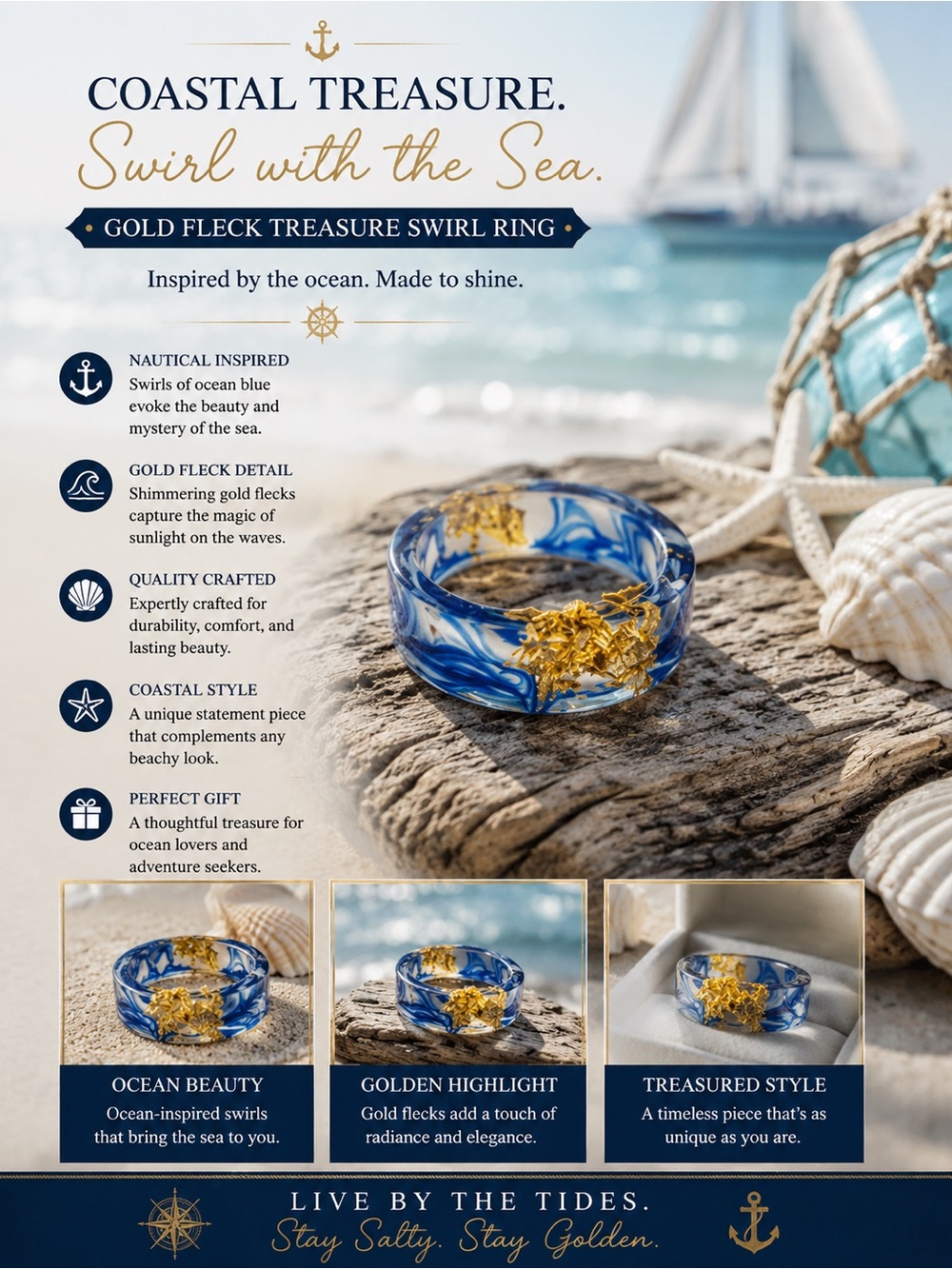 Gold Fleck Treasure Swirl Ring
